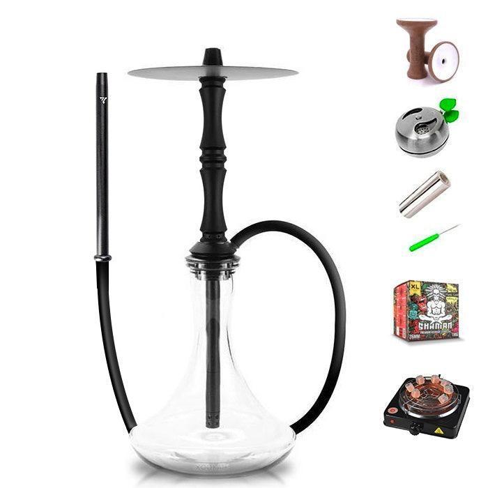 Vyro Versa with V3 Black Sleeve &amp; Blow Off Hookah Set - Black - shishagear - UK Shisha Hookah