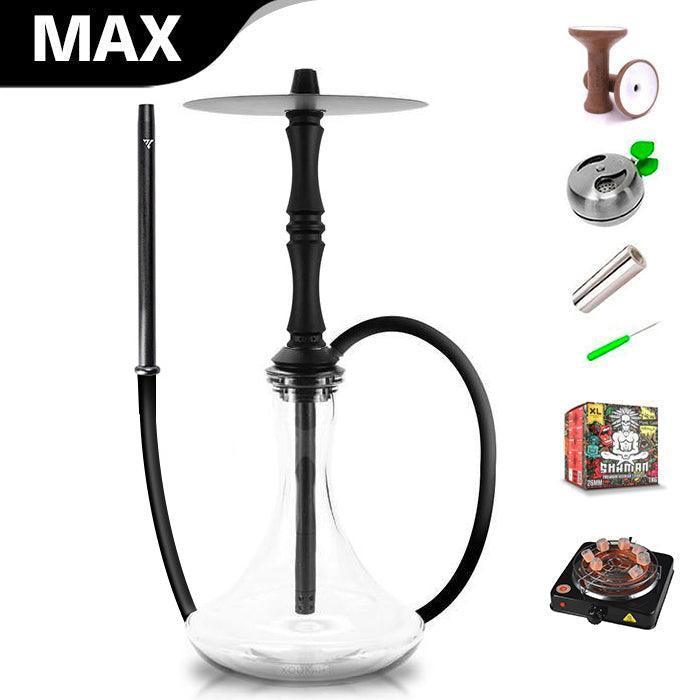 Vyro Versa with V3 Black Sleeve &amp; Blow Off Hookah Set - Black - shishagear - UK Shisha Hookah