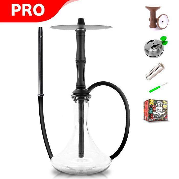 Vyro Versa with V4 Poly Black Sleeve & Blow Off Hookah Set - Black - shishagear - UK Shisha Hookah