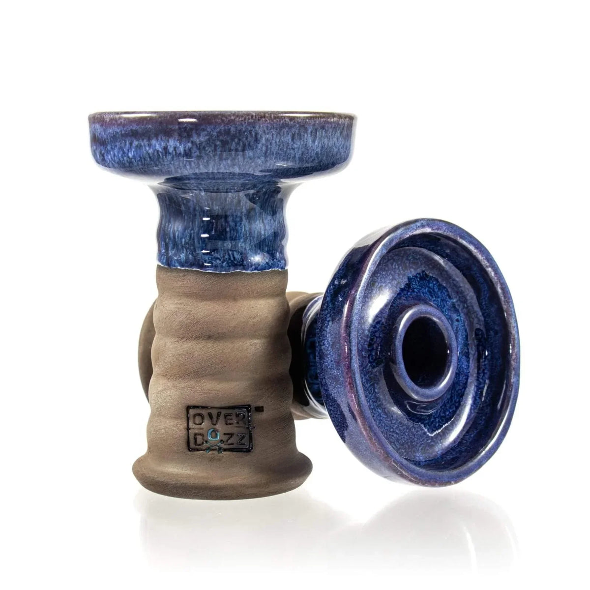 OverDozz Premium Phunnel Bowl G2-B Black Clay - Blue - shishagear - UK