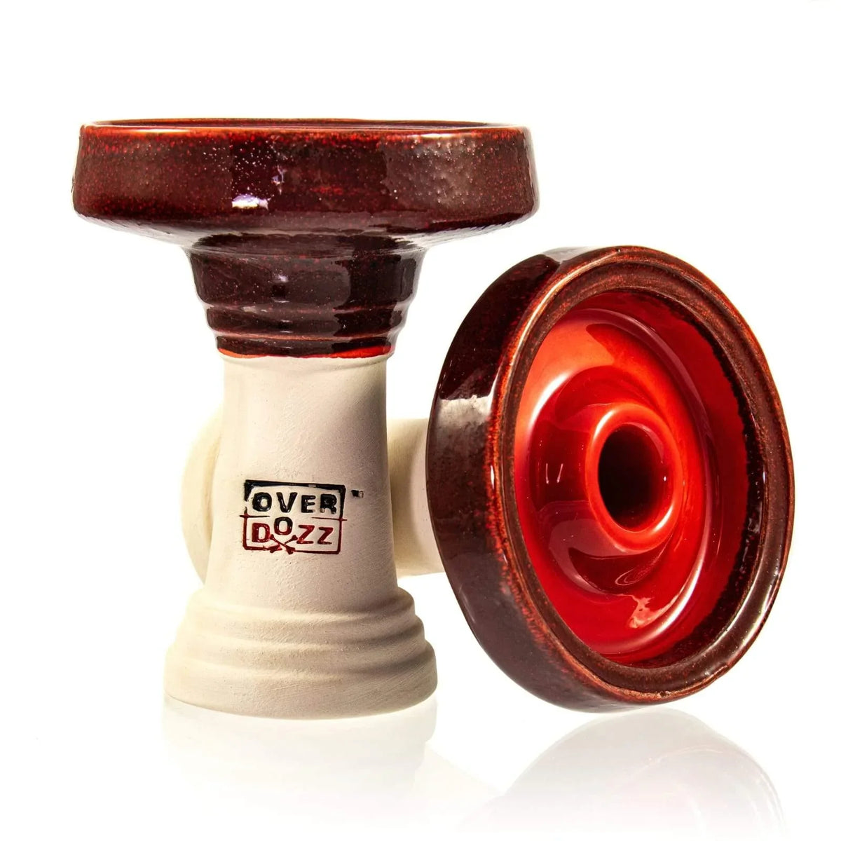 OverDozz Premium Phunnel Bowl G1 (Starbuzz Nar Compatible) - Red over White Clay - shishagear - UK