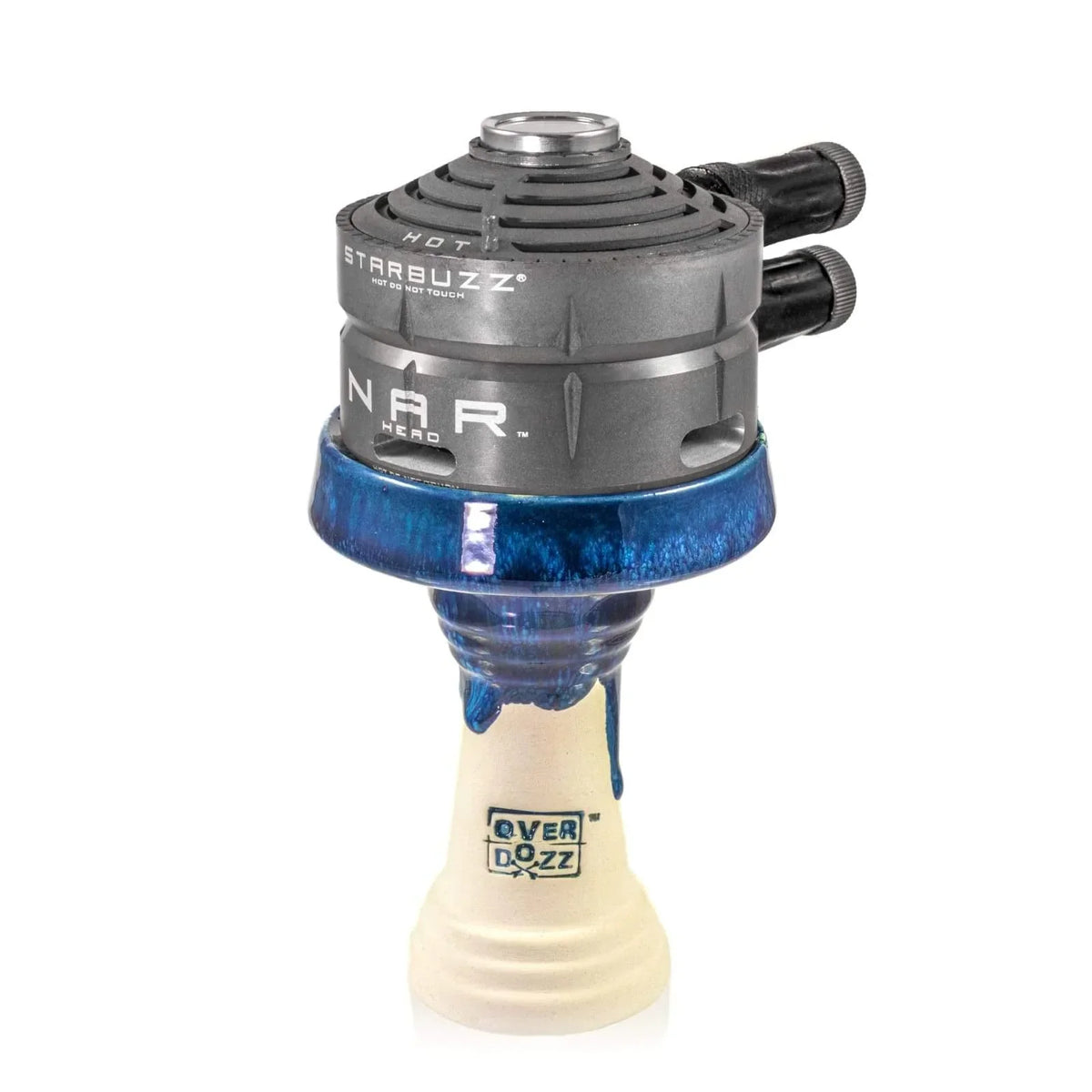 OverDozz Premium Phunnel Bowl G1 (Starbuzz Nar Compatible) - Blue over White Clay - shishagear - UK