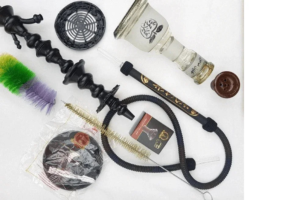 Khalil Mamoon Shareef Hookah Set - Black - shishagear - UK Shisha Hookah Black Friday