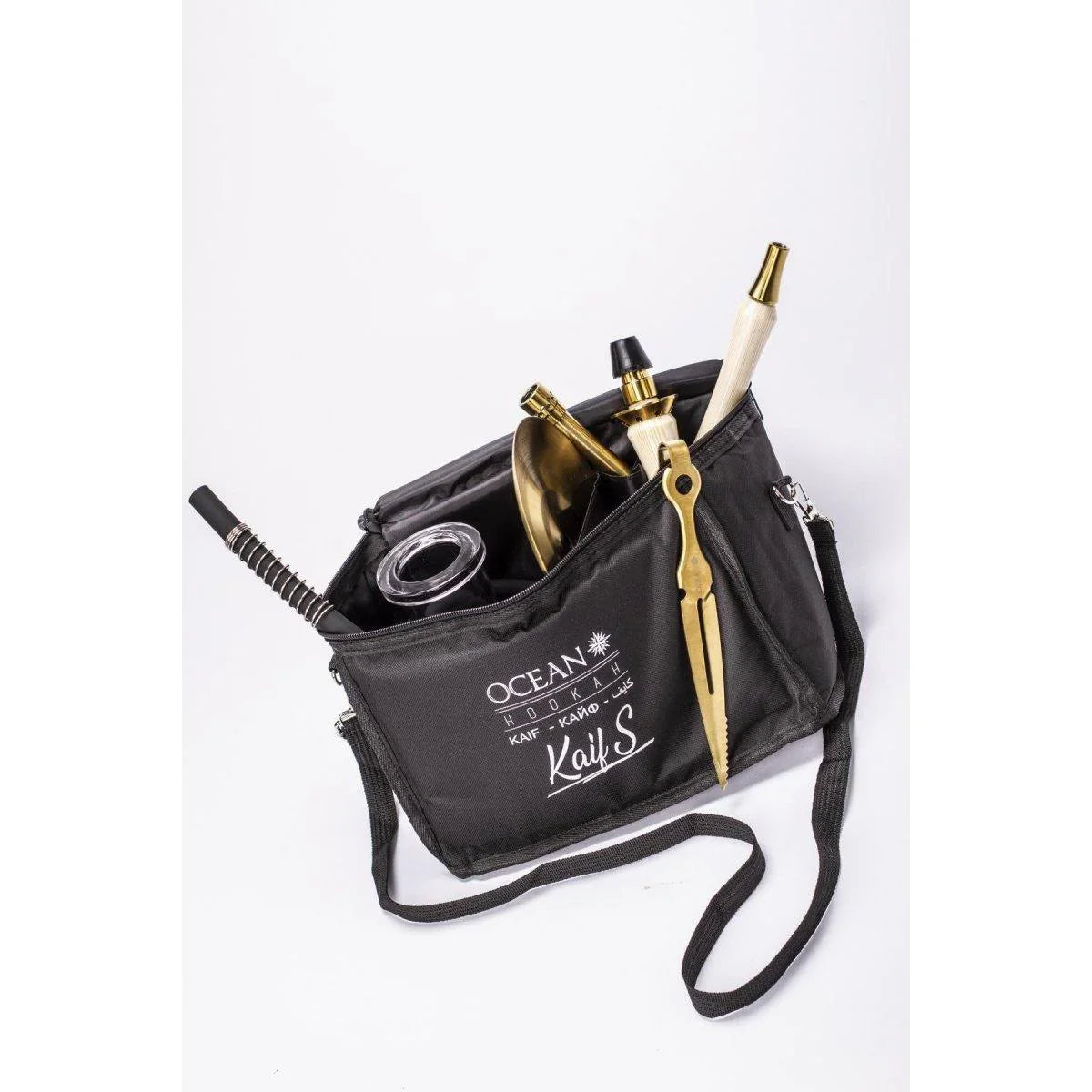 Ocean Hookah Kaif Small Shisha - Black Gold/Clear - shishagear - UK