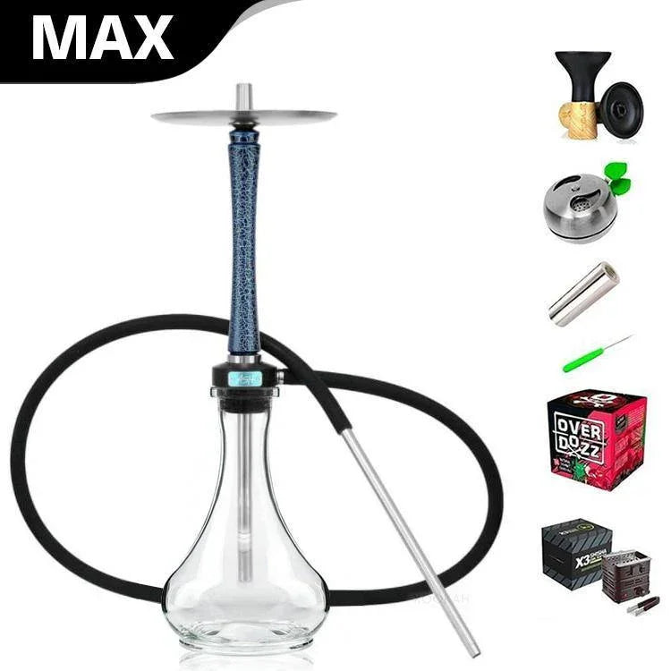 Ash Wood Hookah Haze Jungle Shisha Set - Blue - shishagear - UK