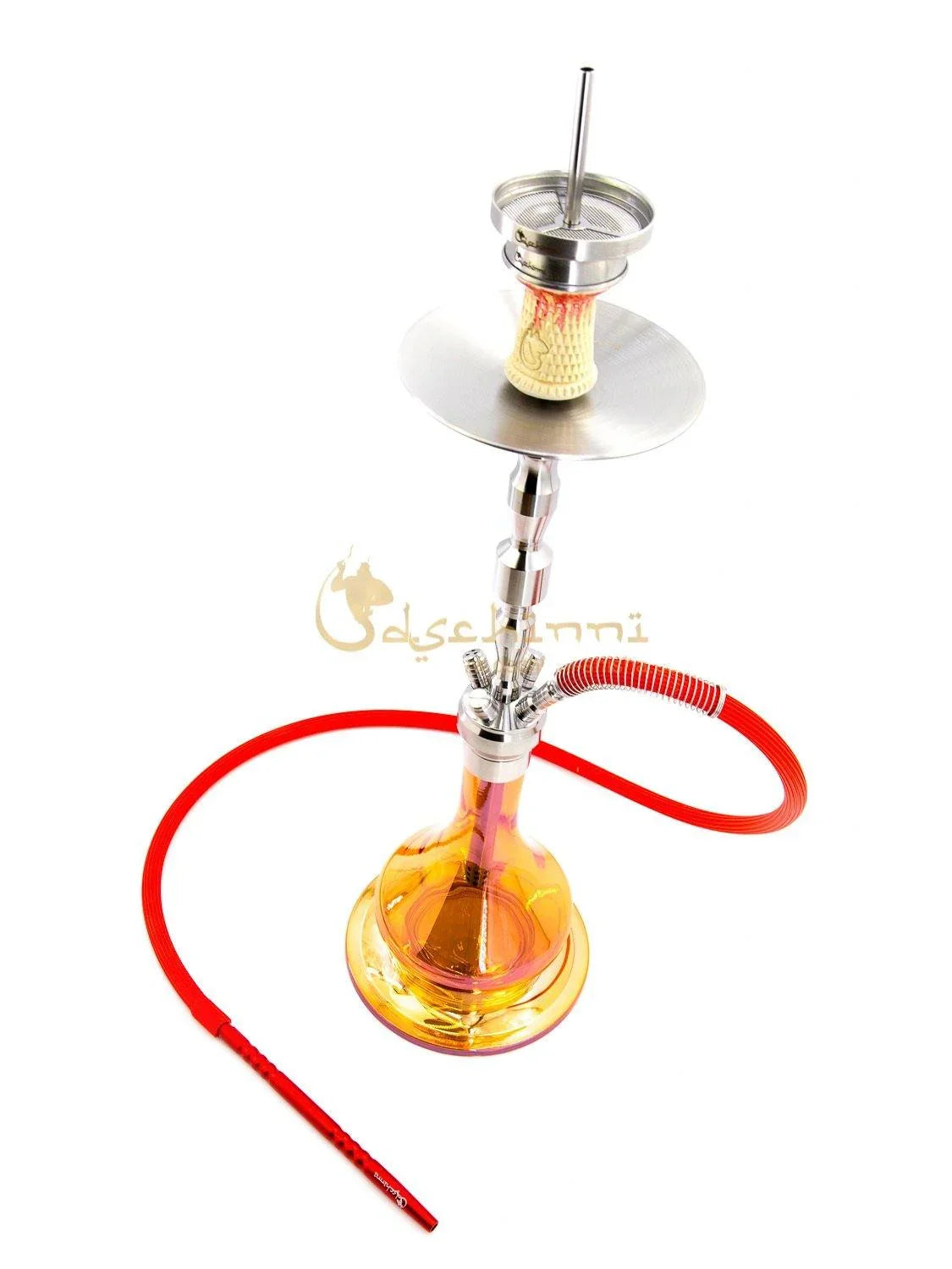 Dschinni Botan Gold Hookah Set (Red-Orange) - shishagear - UK Shisha Hookah Black Friday