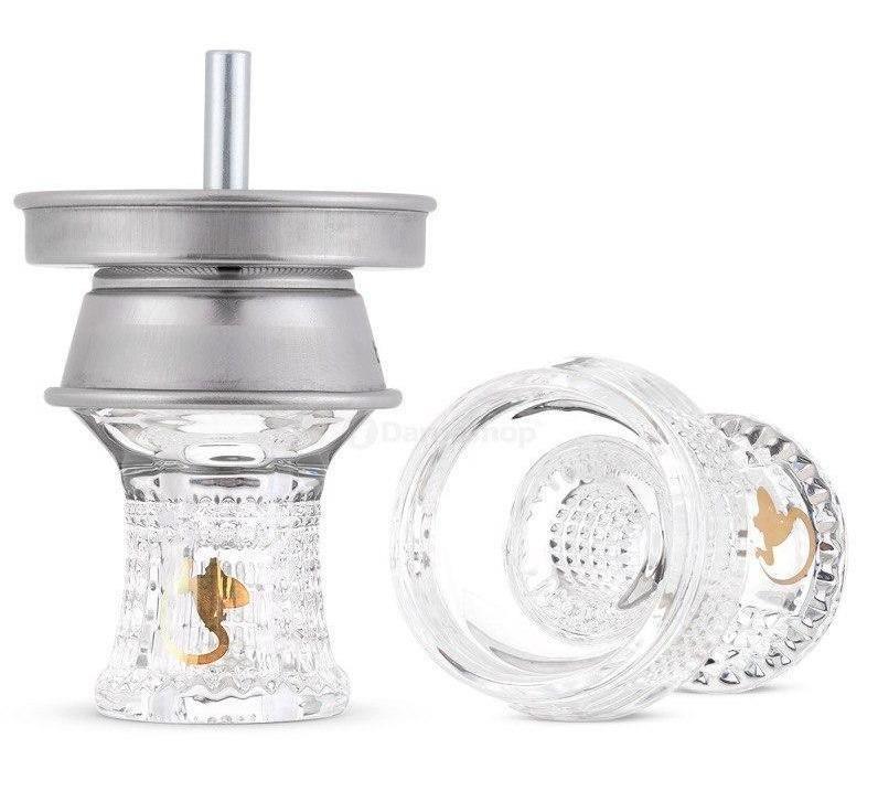 Dschinni Glassbowl Nero (with Seflex &amp; Chimney) - shishagear - UK